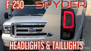 20052007 F250F350 SUPER DUTY SPYDER HEADLIGHTS amp TAILLIGHTS [upl. by Airtemed984]