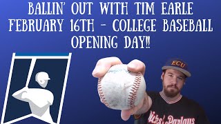 NCAA Baseball Free Picks amp Predictions 21624  Ballin Out with Tim Earle [upl. by Mariel]