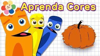 Aprender as Cores para Crianças  cores amarelas laranja e azul  BabyFirst [upl. by Purington]