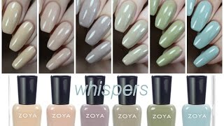 Swatches  Zoya Whispers Transitional 2016 Collection Review [upl. by Shelbi]