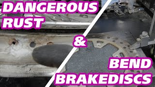 So Much Damage Bend Brakediscs amp Dangerous Rusted Rims  Part 7 Motorcycle Restoration [upl. by Deina]