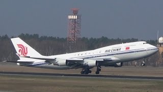 VERY EARLY TAKEOFF Boeing 7474J6  Chinese Government B2472  Berlin Tegel Airport [upl. by Koss]