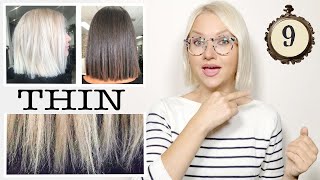 9 BEST TIPS to make THIN Hair LOOK THICK [upl. by Niessuh]