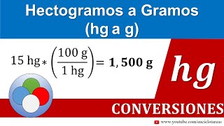 Hectogramos a Gramos hg a g  CONVERSIONES [upl. by Boylston873]