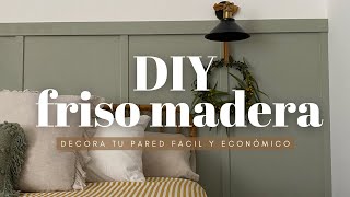 Cómo hacer un falso friso fácil en la pared rápido y sin herramientas Friso DIY madera [upl. by Ayhtin]