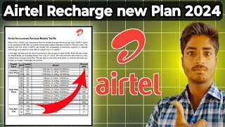 airtel recharge price hike airtel new recharge plan 2024 [upl. by Marras643]