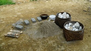 PRIMITIVE SKILLS How To Make Roman Concrete ancient concrete [upl. by Gnuh]