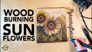 How to Wood Burn Flowers  Pyrography Flowers Project [upl. by Aihsik]