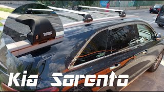 Roof rack bar THULE Kia Sorento Crossbars Installation [upl. by Nigem]