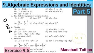 8th class maths Chapter 9Algebraic Expressions and identities Exercise 95 Q no 4 part 5CBSE [upl. by Mulcahy]