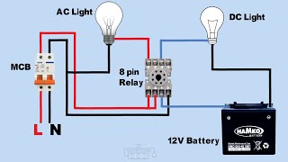 AC DC Light control automatic in 8 pin relay [upl. by Romola479]