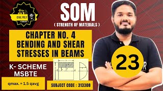 CH4 BENDING AND SHEAR STRESSES IN BEAM qmax  15 qavg STRENGTH OF MATERIALS  SOM 313308 [upl. by Anirda]