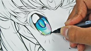 How To Use COPIC Markers  Real time coloring process [upl. by Nyltak]