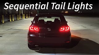 How to Install Sequential Tail Lights MK6 VW Golf GTI  VLAND Tail Light Install [upl. by Dnalor801]