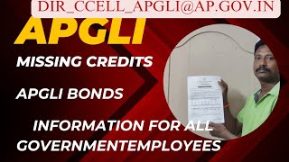 APGLI MISSING CREDITS APGLI BONDS APGLI APSPF APPOLICE Mailid dirccellapgliapgovin [upl. by Ahsitaf209]