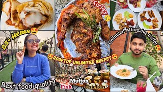 Rooftop unlimited buffet in kolkata🤩 UNLIMITED MUTTON🤤 Boho the sky cafe😍Cheapest buffet in kolkata🥳 [upl. by Leotie]