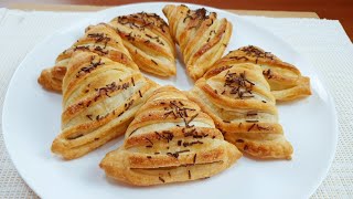 NON LE COMPRERAI PIÙ BASTANO 5 MINUTI SFOGLIATELLE AL CIOCCOLATO BUONISSIME  CHOCOLATE PUFF PASTRY [upl. by Emya]