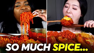 Mukbangers EAT EXTREME SPICY FOODS [upl. by Yelha]