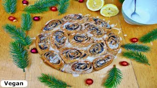 Rezept Vegane Mohnschnecken backen  Adventskalender  24 Türchen  mit Hefeteig [upl. by Sherman]