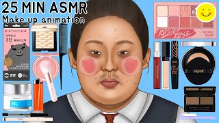 ASMR NO BGM 메이크업 애니메이션 모음집 3  무시당한 여학생 역대급 변신 오징어게임 노숙자  NO BGM ver Makeup Animation Collection [upl. by Sindee524]