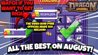 Trading Montage 15  How To Get Rich 🔥ALL THE BEST ON AUGUST🔥 Dragon Adventures Fantasy  Roblox [upl. by Aidaas729]