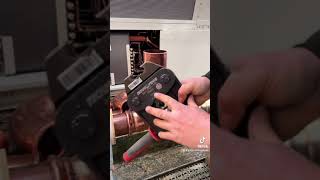 Cutting and crimping 108mm copper pipe into a tee [upl. by Adnaral]