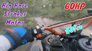 Riding A Wicked Fast Honda TRX450R Big Bore Stroker On Tight Narrow Trails TRX450R ATV fyp [upl. by Brandi]