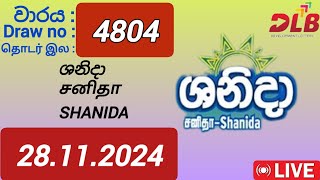 Shanida 4804 28112024 Today  ශනිදා DLB NLB Lottery Result [upl. by Aerdnu]