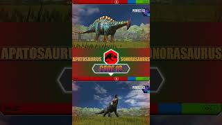 APATOSAURUS VS SONORASAURUS  JURASSIC WORLD THE GAME [upl. by Gnov]