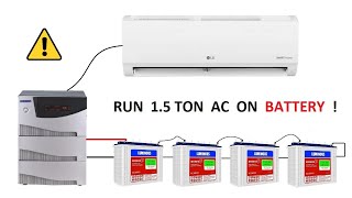 How to Run 220V 15 Ton AC on 4 x 12V 150Ah Battery [upl. by Leinto]