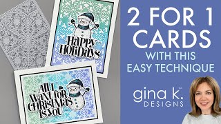 2 FOR 1 Cards with this Easy Card Making Technique [upl. by Resa]