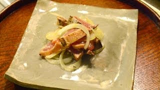 オリーブオイルを使ったレシピ：鰹のカルパッチョ How to make carpaccio of a bonito [upl. by Nrublim]