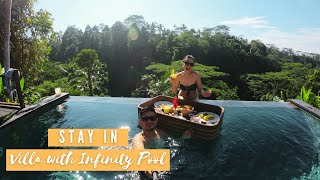 WE STAYED IN MOST ROMANTIC VILLA IN UBUD WITH INFINITY POOL [upl. by Oijimer]