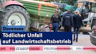 Tödlicher Unfall auf Landwirtschaftbetrieb in Duvensee [upl. by Enniroc]