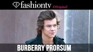 Harry Styles amp Anna Wintour at Burberry Prorsum FallWinter 201415  London Fashion Week FashionTV [upl. by Ecyrb]