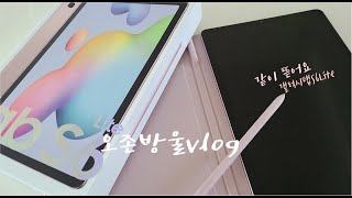 Galaxy Tab S6 Lite핑크unboxing 초기 불량 테스트 종이 질감 필름나홀로 공원산책 도서관 밥먹으러 이케아 간 일상기록 [upl. by Midan]