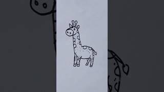 HOW TO DRAW GIRAFFE WITH HANDSimple Tracing Drawing Tricks kids beginners shortvideo easydrawing [upl. by Luther]