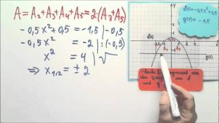 Eine Fläche als Summe von mehreren Flächen mit Integral berechnen Aufgabe 1 Teil 2 von 3 [upl. by Heddy]