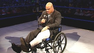 SmackDown General Manager Kurt Angle returns in a wheelchair SmackDown April 29 2004 [upl. by Nauaj855]