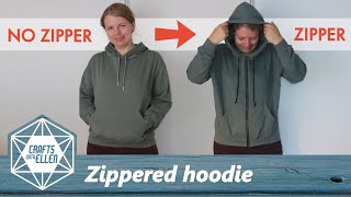 How to add a zipper to a hoodie  Sewing tutorial [upl. by Itnavart]