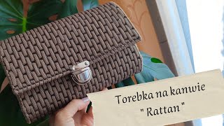 Torebka wyszywana na kanwie plastikowej Ściegiem rattan bag plastic canvas crochet [upl. by Savihc]