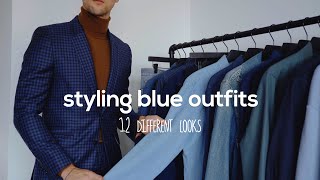 12 Ways to Style Blue Outfits  Monochromatic Fashion Inspiration [upl. by Jueta910]