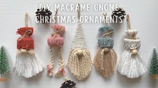 DIY  Macrame Christmas Ornaments  Macrame Gnome Tutorial  Christmas Decorations [upl. by Tnilk]