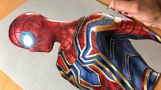 Drawing Iron SpiderMan  Iron Suit  Marvel  Timelapse  Artology [upl. by Ramel55]