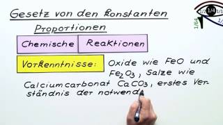 GESETZ VON DEN KONSTANTEN PROPORTIONEN  Chemie  Modelle Formeln und Konzepte [upl. by Edwina]