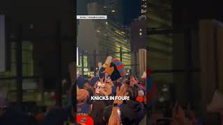 Knicks fans celebrate outside MSG after dramatic Game 2 win 🏀  shorts [upl. by Eiuqnom729]