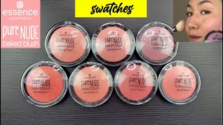 essence Pure Nude Baked Blushes  SWATCHES amp REVIEW [upl. by Enamrahs88]