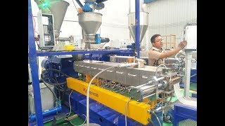 Biodegradable PLA masterbatch compounding twin screw extruder machine line [upl. by Eoin]