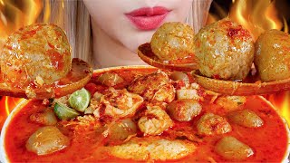 ASMR 💥🥣BAKSO ACI KUAH PEDAS MERCON🔥 EXTREME SPICY TAPIOCA BALLS [upl. by Anitnoc]