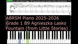 ABRSM Piano 2025 2026 Grade 1 B9 Agnieszka Lasko Fountain from Little Stories [upl. by Amlus]